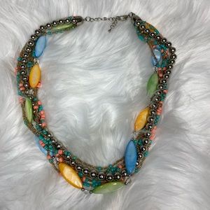 Multi-color Chic Beaded Necklace Multiple Strands